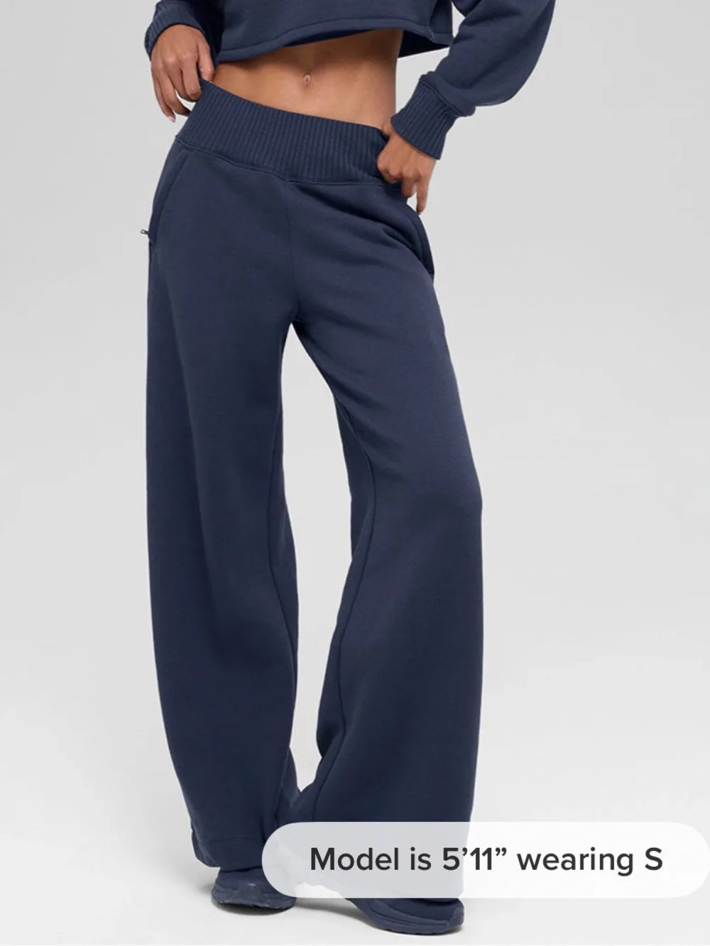 Alo Serenity Wide Leg Sweatpant Navy